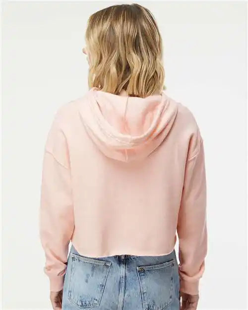 Independent Trading Co. Afx64crp Women’s Lightweight Crop Hooded Sweatshirt - Blush