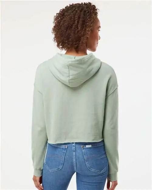 Independent Trading Co. Afx64crp Women’s Lightweight Crop Hooded Sweatshirt - Sage
