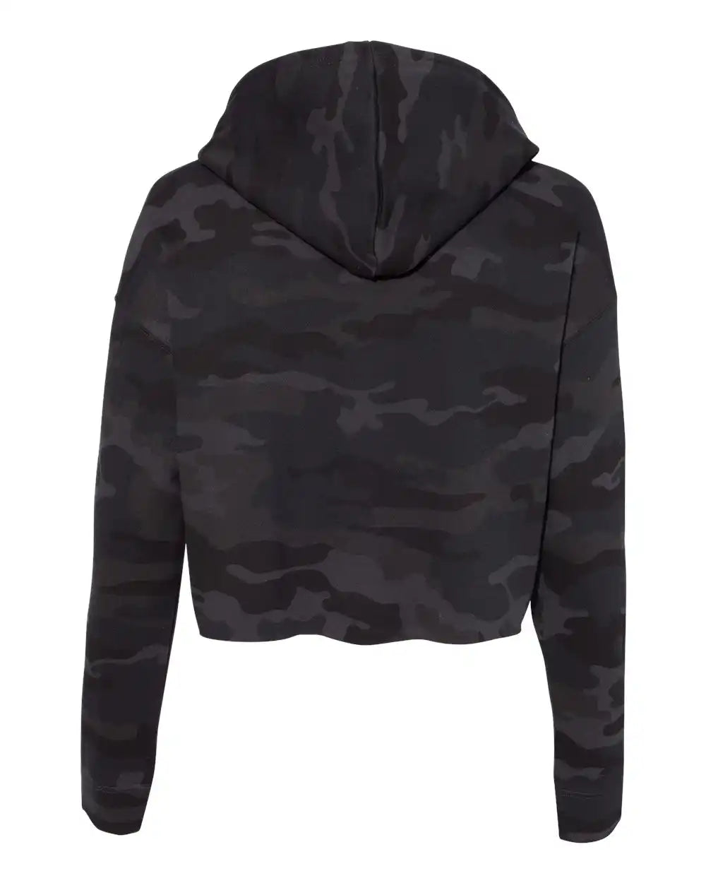 Independent Trading Co. Afx64crp Women’s Lightweight Crop Hooded Sweatshirt - Black Camo - Xs