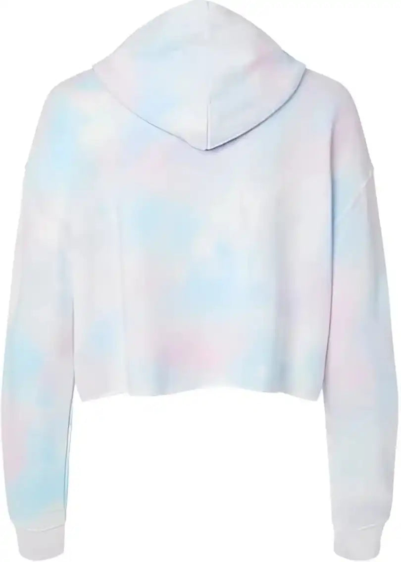 Independent Trading co Afx64crp Womens Lightweight Cropped Hooded Sweatshirt - Tie Dye Cotton Candy