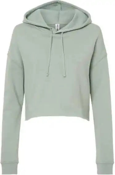 Independent Trading co Afx64crp Womens Lightweight Cropped Hooded Sweatshirt - Sage