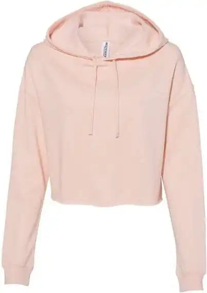 Independent Trading co Afx64crp Womens Lightweight Cropped Hooded Sweatshirt Blush