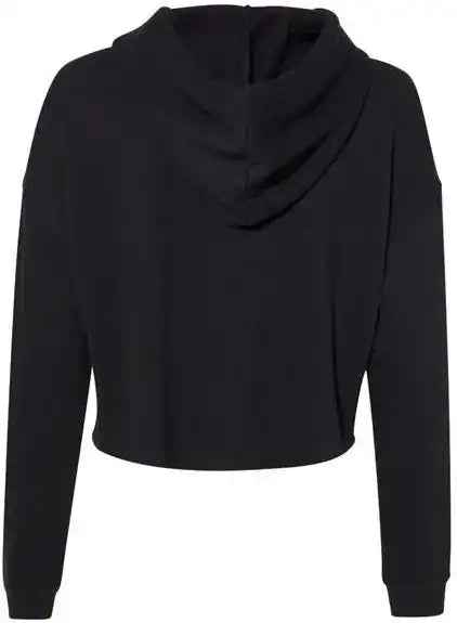 Independent Trading co Afx64crp Womens Lightweight Cropped Hooded Sweatshirt Black