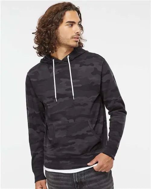 Independent Trading Co. Afx90un Lightweight Hooded Sweatshirt - Black Camo
