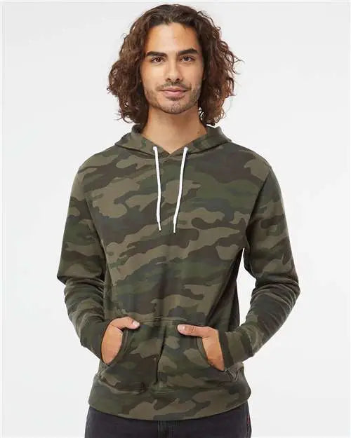 Independent Trading Co. Afx90un Lightweight Hooded Sweatshirt - Forest Camo