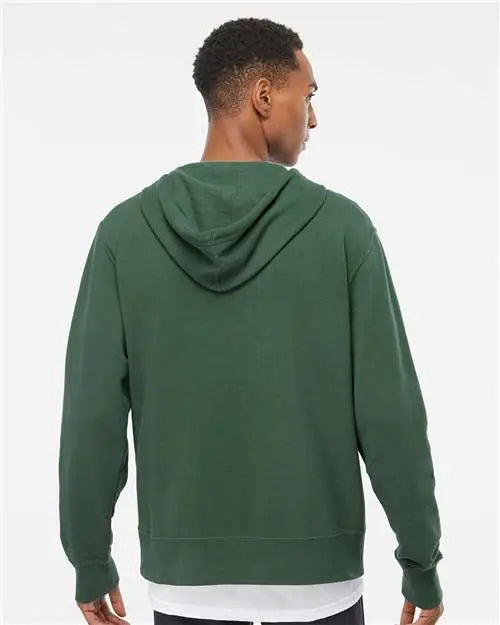 Independent Trading Co. Afx90unz Lightweight Full-zip Hooded Sweatshirt - Alpine Green