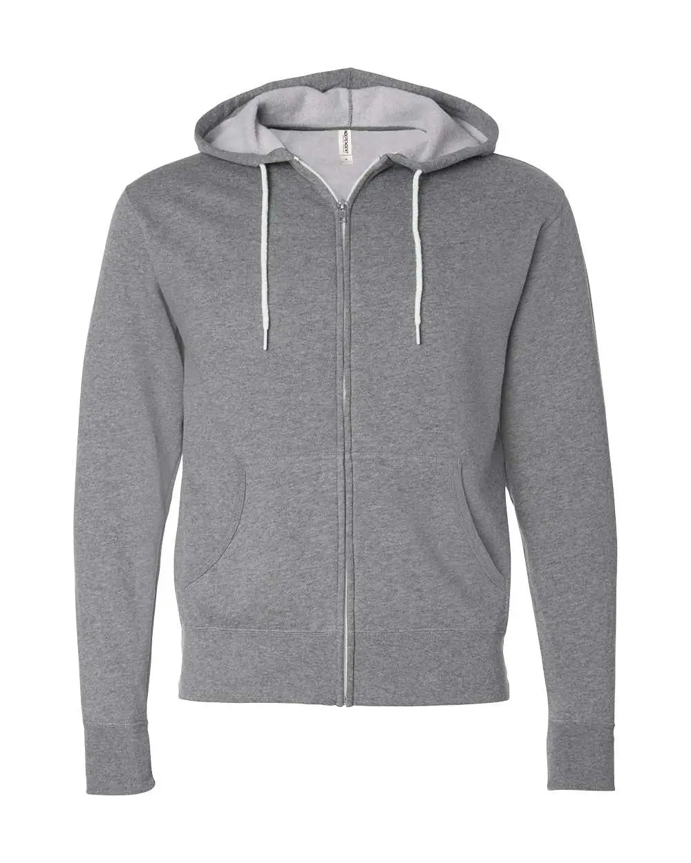 Independent Trading Co. Afx90unz Lightweight Full-zip Hooded Sweatshirt - Gunmetal Heather - Dark Gray / Xs