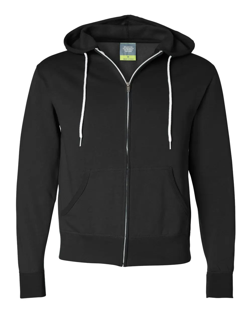 Independent Trading Co. Afx90unz Lightweight Full-zip Hooded Sweatshirt - Black - Xs