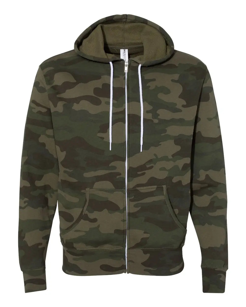 Independent Trading Co. Afx90unz Lightweight Full-zip Hooded Sweatshirt - Forest Camo - Xs