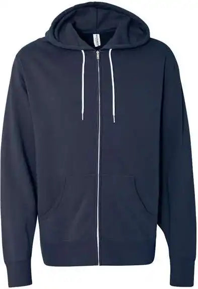 Independent Trading co Afx90unz Unisex Lightweight Full-zip Hooded Sweatshirt - Slate Blue