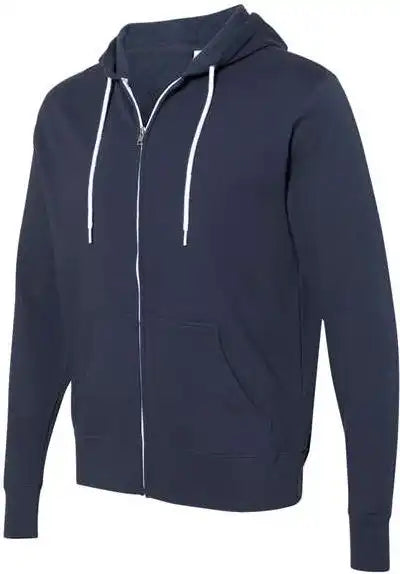Independent Trading co Afx90unz Unisex Lightweight Full-zip Hooded Sweatshirt - Slate Blue