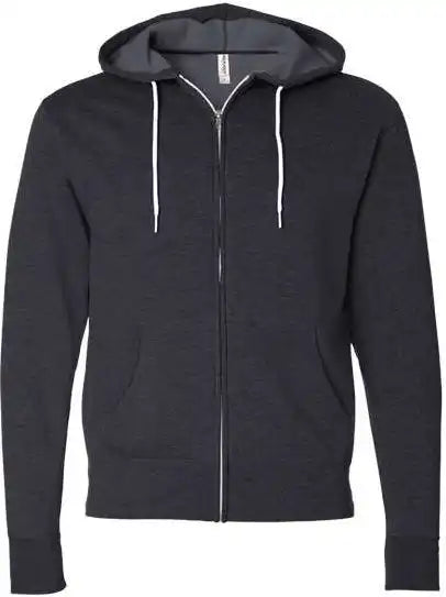 Independent Trading co Afx90unz Unisex Lightweight Full Zip Hooded Sweatshirt Charcoal Heather