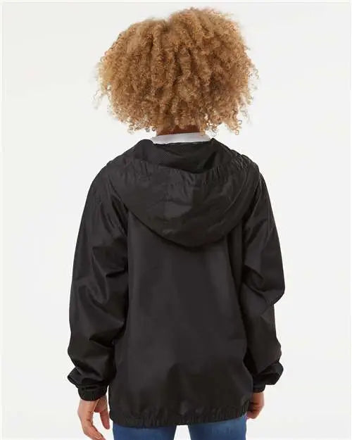 Independent Trading Co. Exp24ywz Youth Lightweight Windbreaker Full-zip Jacket - Black