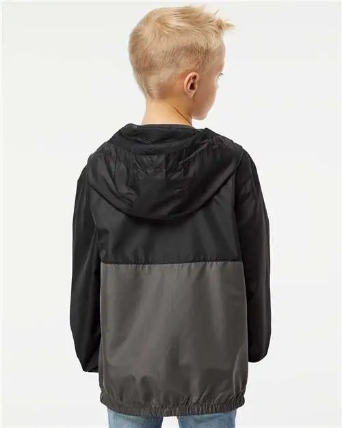 Independent Trading Co. Exp24ywz Youth Lightweight Windbreaker Full-zip Jacket - Black Graphite