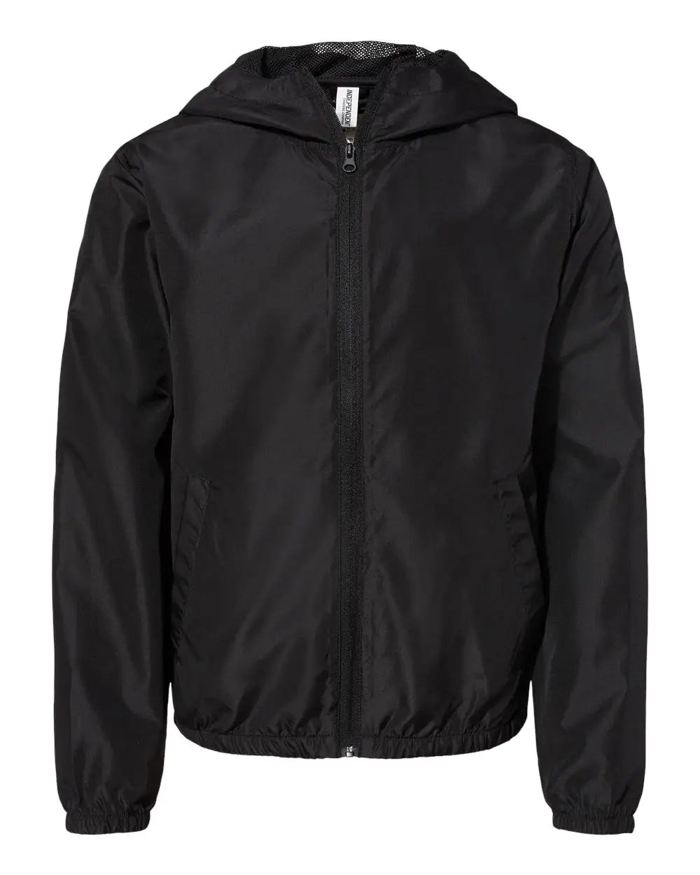 Independent Trading Co. Exp24ywz Youth Lightweight Windbreaker Full-zip Jacket - Black - Xs