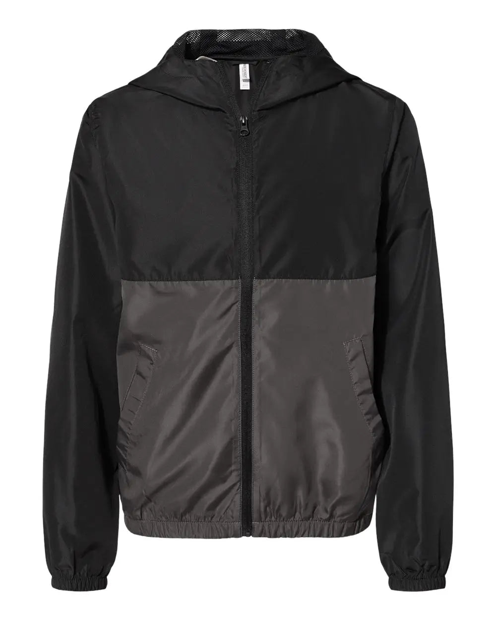 Independent Trading Co. Exp24ywz Youth Lightweight Windbreaker Full-zip Jacket - Black Graphite - Dark Gray / Xs
