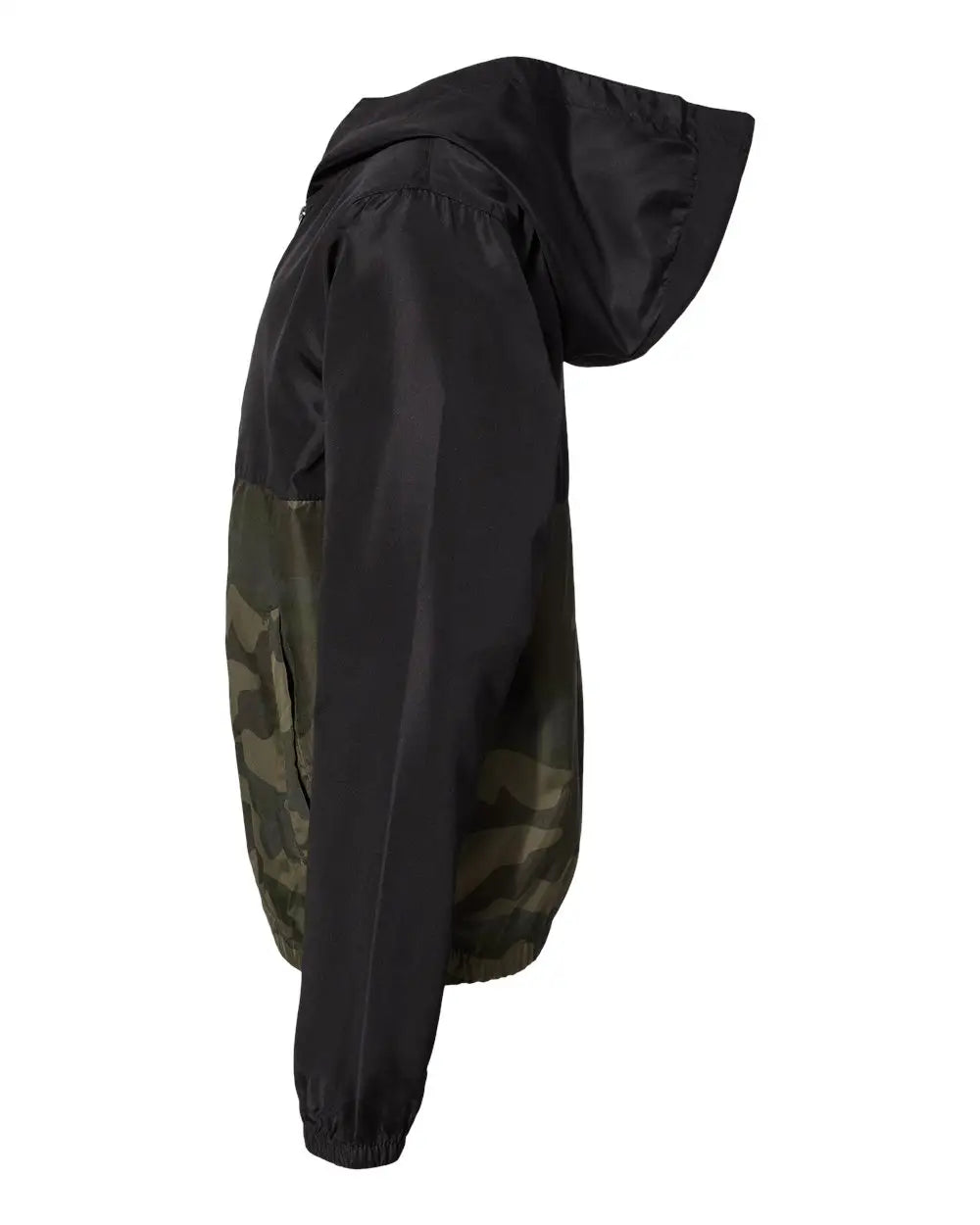 Independent Trading Co. Exp24ywz Youth Lightweight Windbreaker Full-zip Jacket - Black Forest Camo