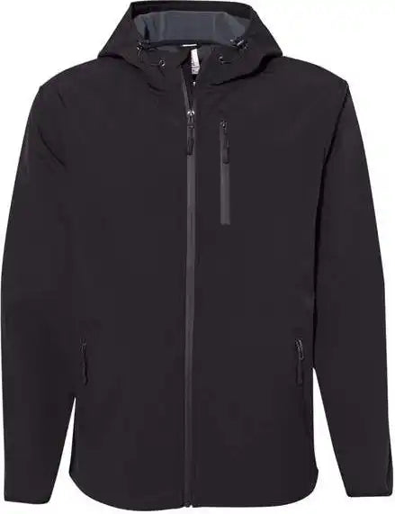 Independent Trading co Exp35ssz Poly Tech Soft Shell Jacket Black