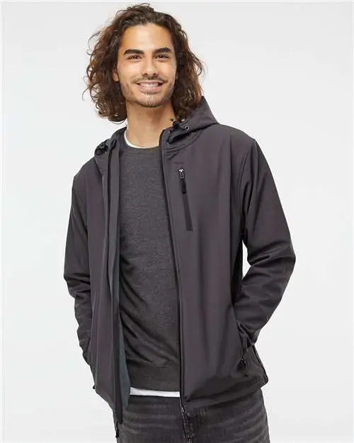 Independent Trading Co. Exp35ssz Poly-tech Soft Shell Jacket - Graphite