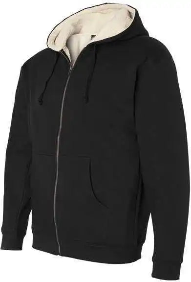 Independent Trading co Exp40shz Sherpa-lined Full-zip Hooded Sweatshirt - Black Natural