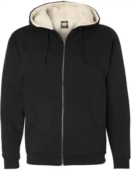 Independent Trading co Exp40shz Sherpa-lined Full-zip Hooded Sweatshirt - Black Natural