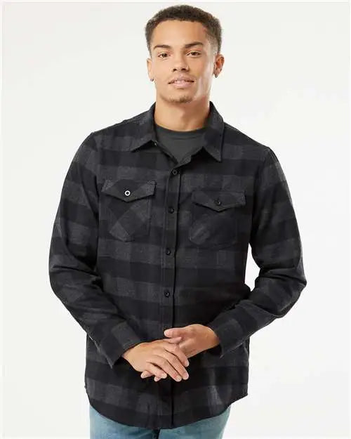 Independent Trading Co. Exp50f Flannel Shirt - Charcoal Heather Black