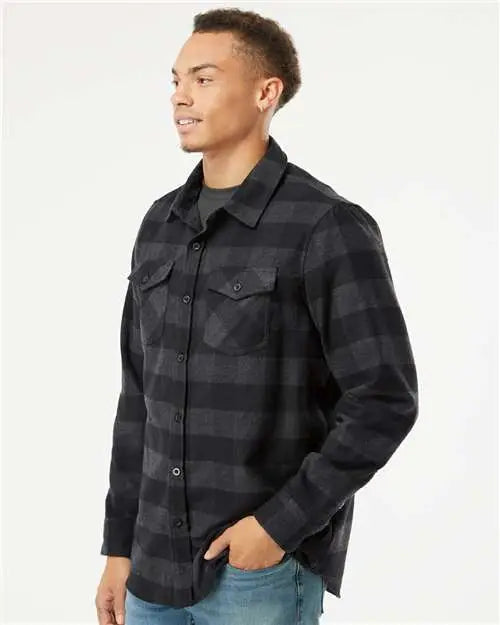 Independent Trading Co. Exp50f Flannel Shirt - Charcoal Heather Black