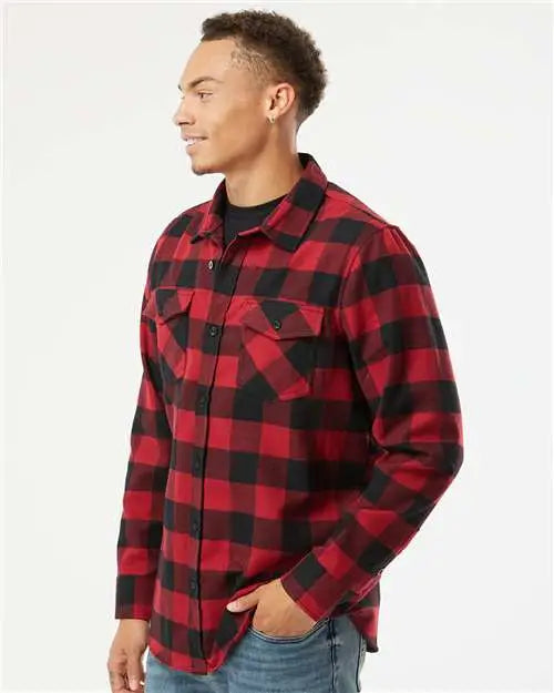 Independent Trading Co. Exp50f Flannel Shirt - Red Black