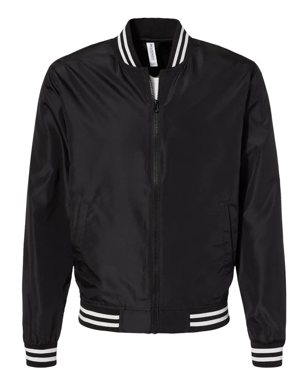 Independent Trading Co. Exp52bmr Lightweight Bomber Jacket - Black White Stripe - Xs
