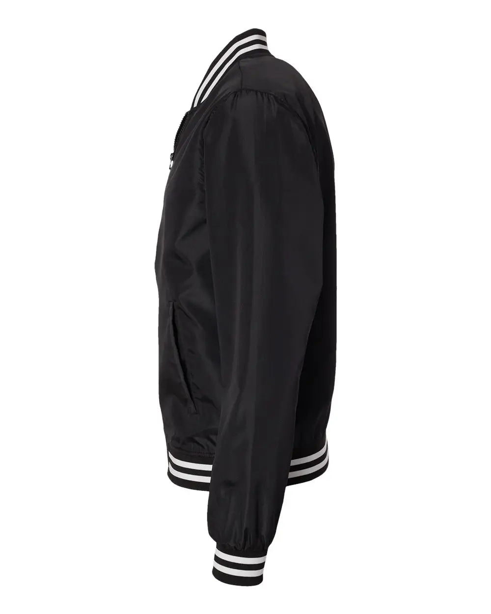 Independent Trading Co. Exp52bmr Lightweight Bomber Jacket - Black White Stripe