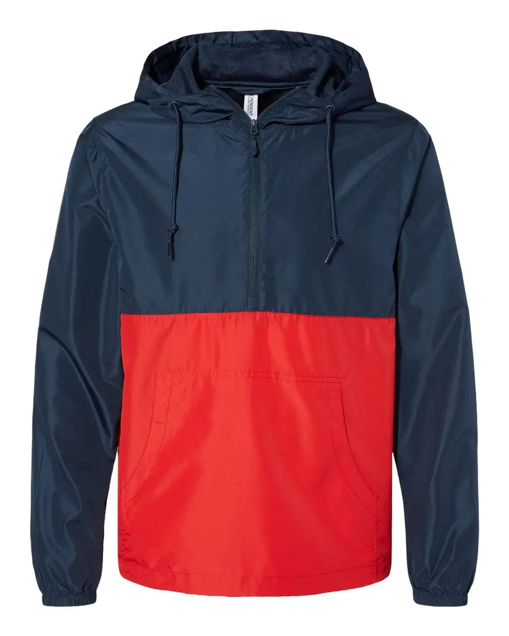 Independent Trading Co. Exp54lwp Lightweight Quarter-zip Windbreaker Pullover Jacket - Classic Navy Red - Xs