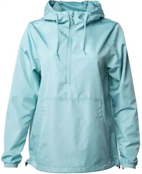 Independent Trading co Exp54lwp Unisex Lightweight Quarter-zip Windbreaker Pullover Jacket - Aqua