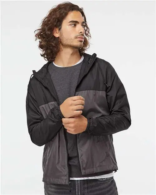 Independent Trading Co. Exp54lwz Lightweight Windbreaker Full-zip Jacket - Black Graphite