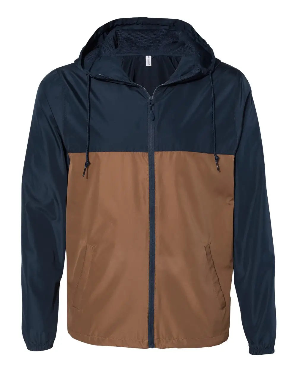 Independent Trading Co. Exp54lwz Lightweight Windbreaker Full-zip Jacket - Classic Navy Saddle - Brown / Xs