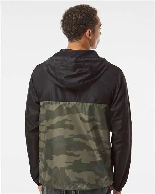 Independent Trading Co. Exp54lwz Lightweight Windbreaker Full-zip Jacket - Black Forest Camo