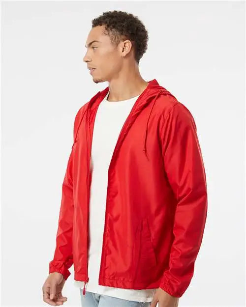 Independent Trading Co. Exp54lwz Lightweight Windbreaker Full-zip Jacket - Red