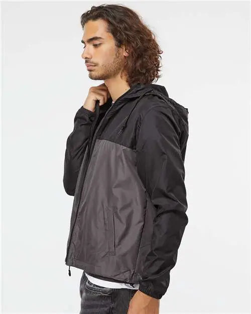 Independent Trading Co. Exp54lwz Lightweight Windbreaker Full-zip Jacket - Black Graphite