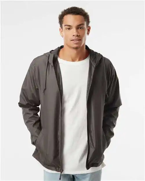 Independent Trading Co. Exp54lwz Lightweight Windbreaker Full-zip Jacket - Graphite