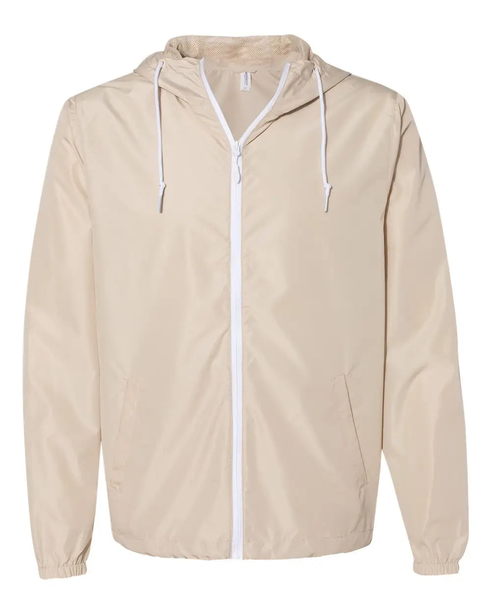 Independent Trading Co. Exp54lwz Lightweight Windbreaker Full-zip Jacket - Classic Khaki White Zipper - m