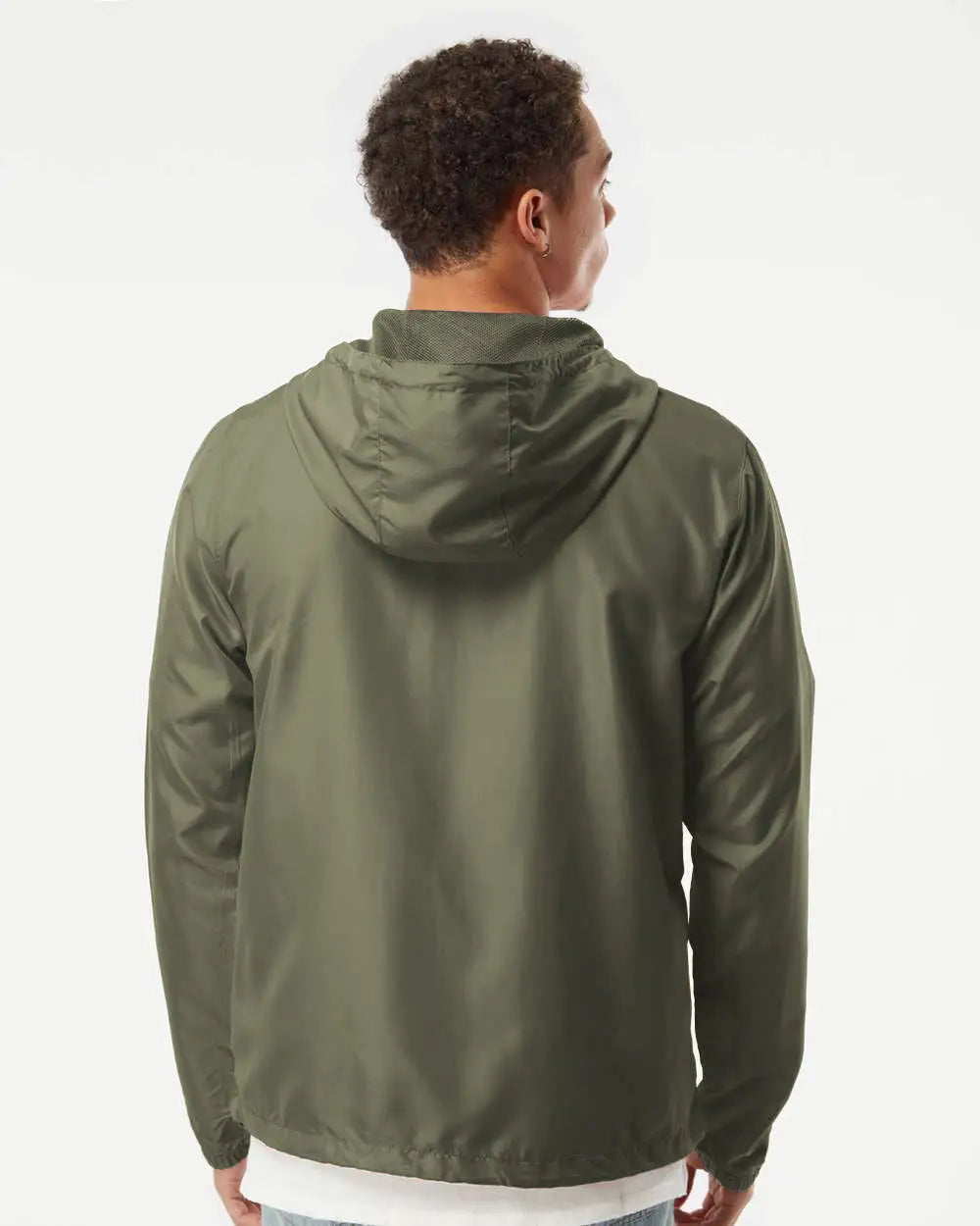 Independent Trading Co. Exp54lwz Lightweight Windbreaker Full-zip Jacket - Army