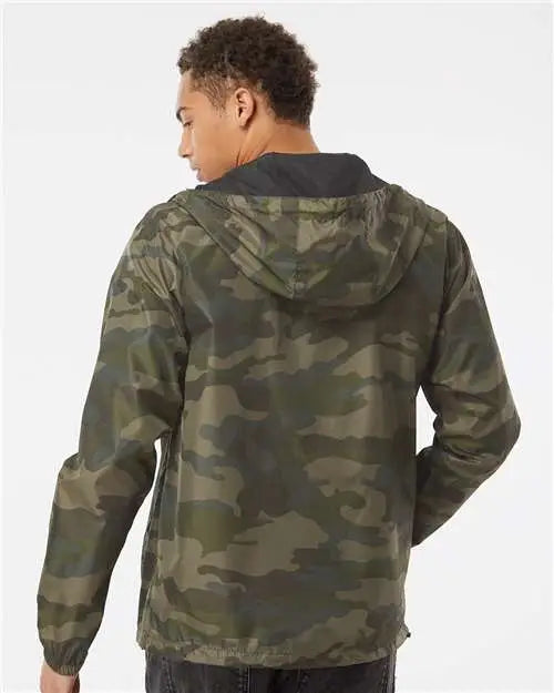 Independent Trading Co. Exp54lwz Lightweight Windbreaker Full-zip Jacket - Forest Camo