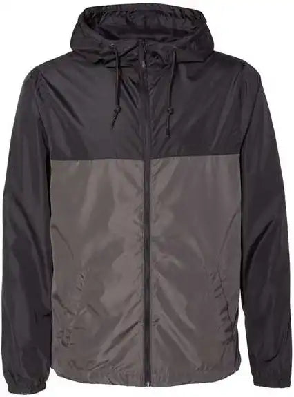 Independent Trading co Exp54lwz Unisex Lightweight Windbreaker Full Zip Jacket Black Graphite