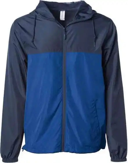 Independent Trading co Exp54lwz Unisex Lightweight Windbreaker Full Zip Jacket Classic Navy Royal