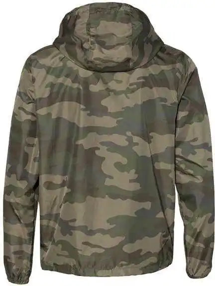 Independent Trading co Exp54lwz Unisex Lightweight Windbreaker Full-zip Jacket - Forest Camo
