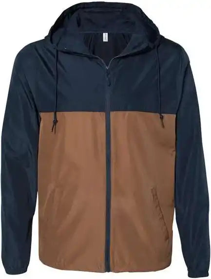 Independent Trading co Exp54lwz Unisex Lightweight Windbreaker Full-zip Jacket - Classic Navy Saddle
