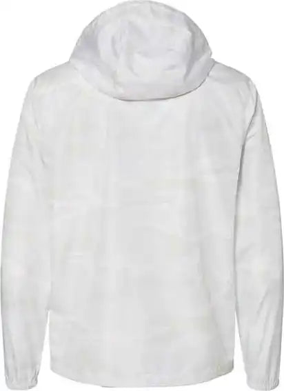 Independent Trading co Exp54lwz Unisex Lightweight Windbreaker Full Zip Jacket White Camo