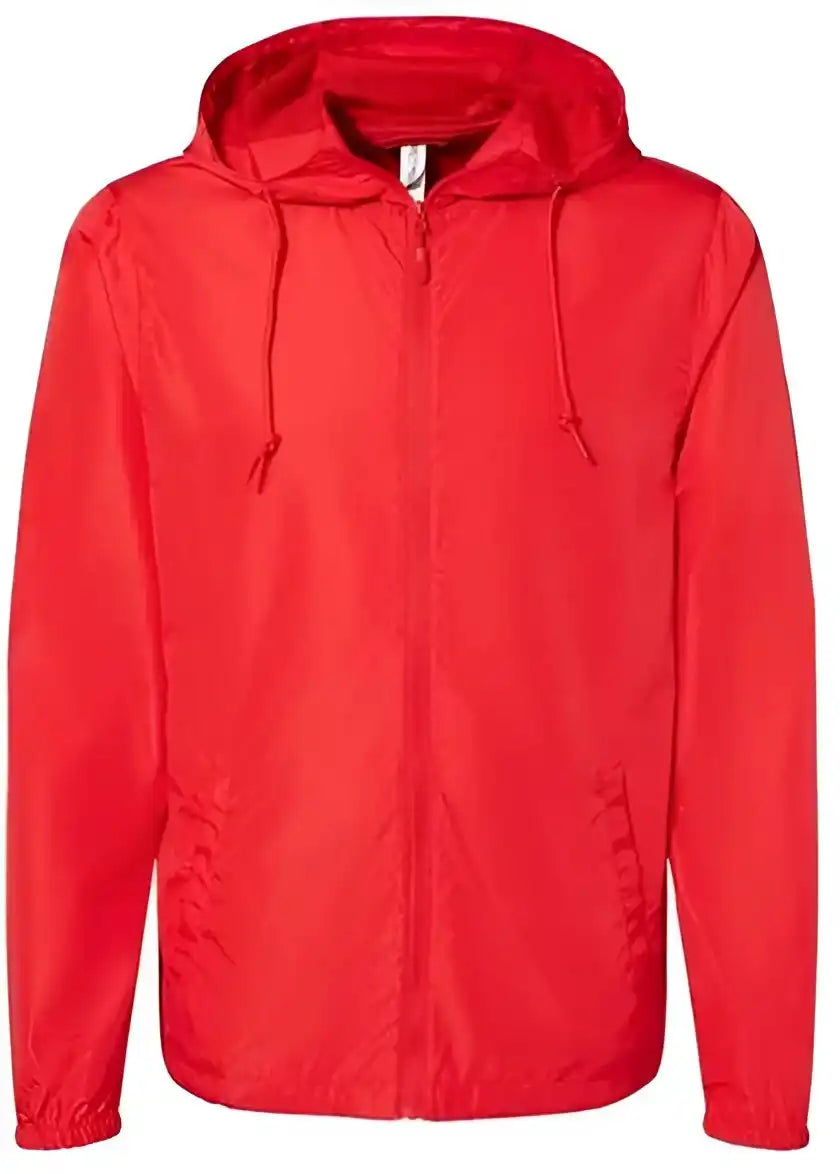 Independent Trading co Exp54lwz Unisex Lightweight Windbreaker Full Zip Jacket Red