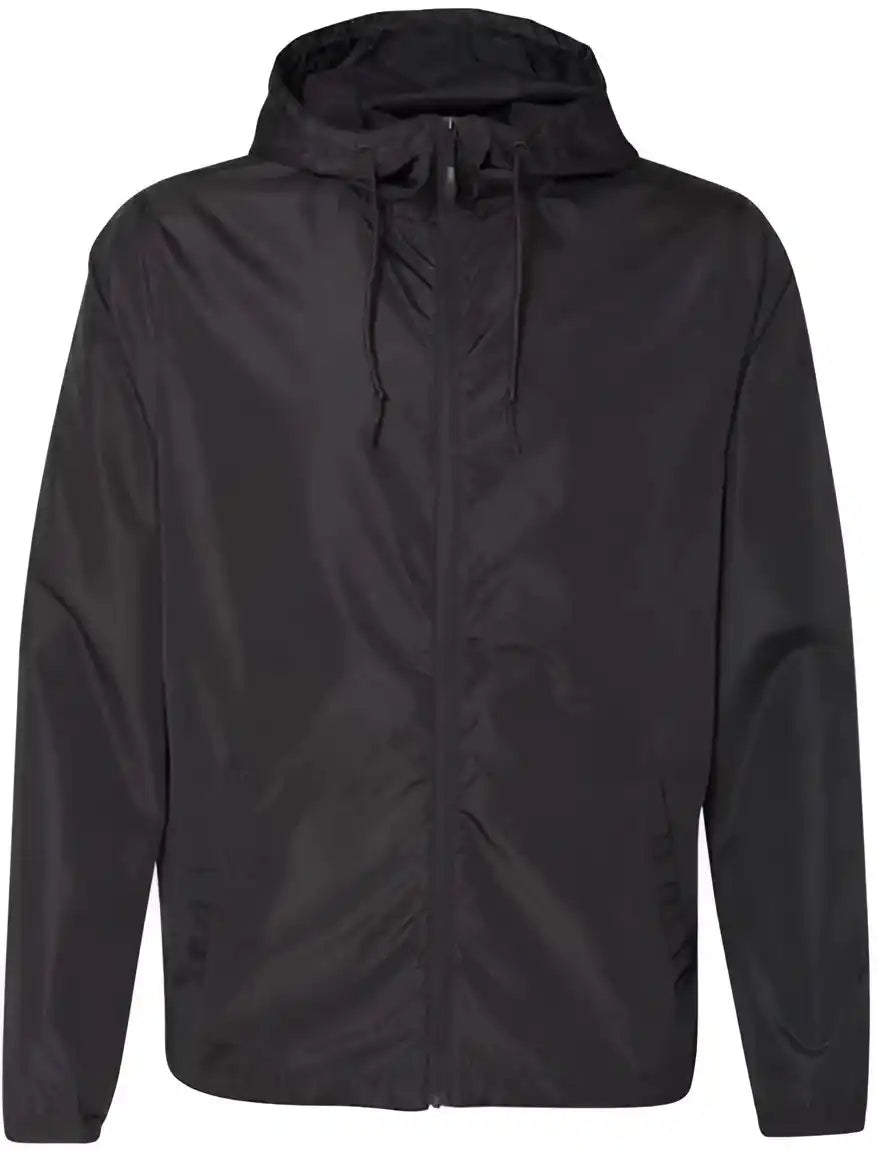 Independent Trading co Exp54lwz Unisex Lightweight Windbreaker Full-zip Jacket - Black