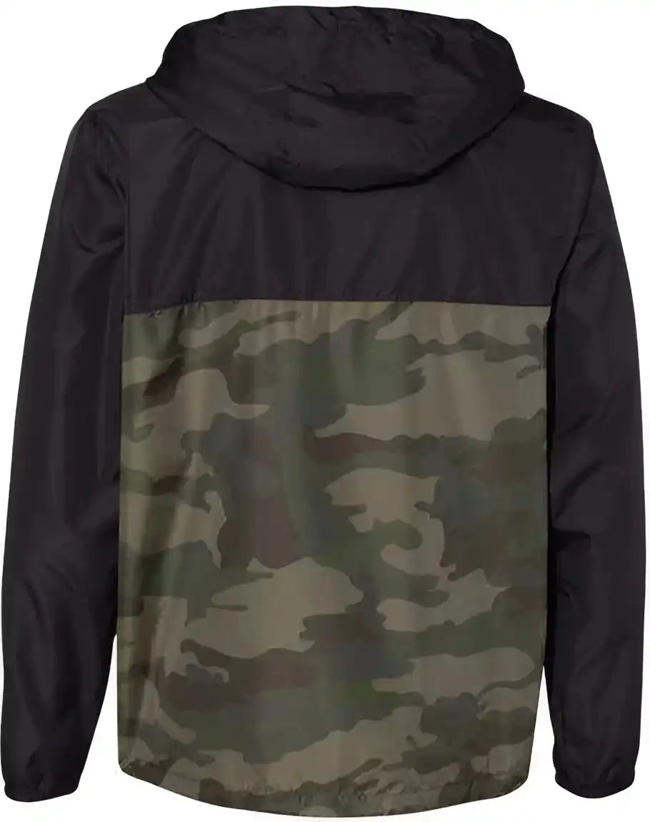 Independent Trading co Exp54lwz Unisex Lightweight Windbreaker Full-zip Jacket - Black Forest Camo
