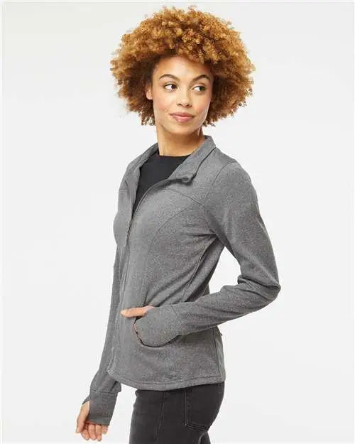 Independent Trading Co. Exp60paz Women’s Poly-tech Full-zip Track Jacket - Gunmetal Heather